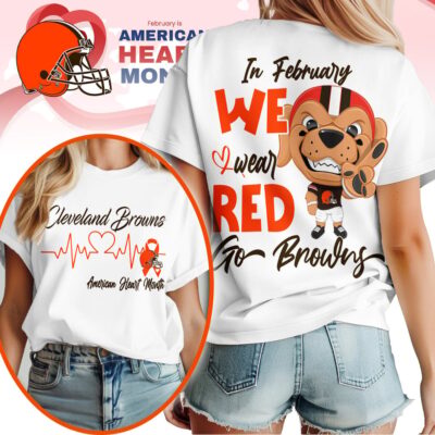 Cleveland Browns | Premium NFL American Heart Month 3D Shirt