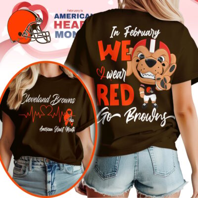 Cleveland Browns | Premium NFL American Heart Month 3D Shirt