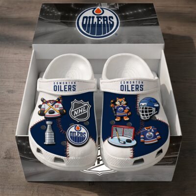 Edmonton Oilers | PREMIUM NHL CLOGS WITH CHARMS - 9 Men/11 Women