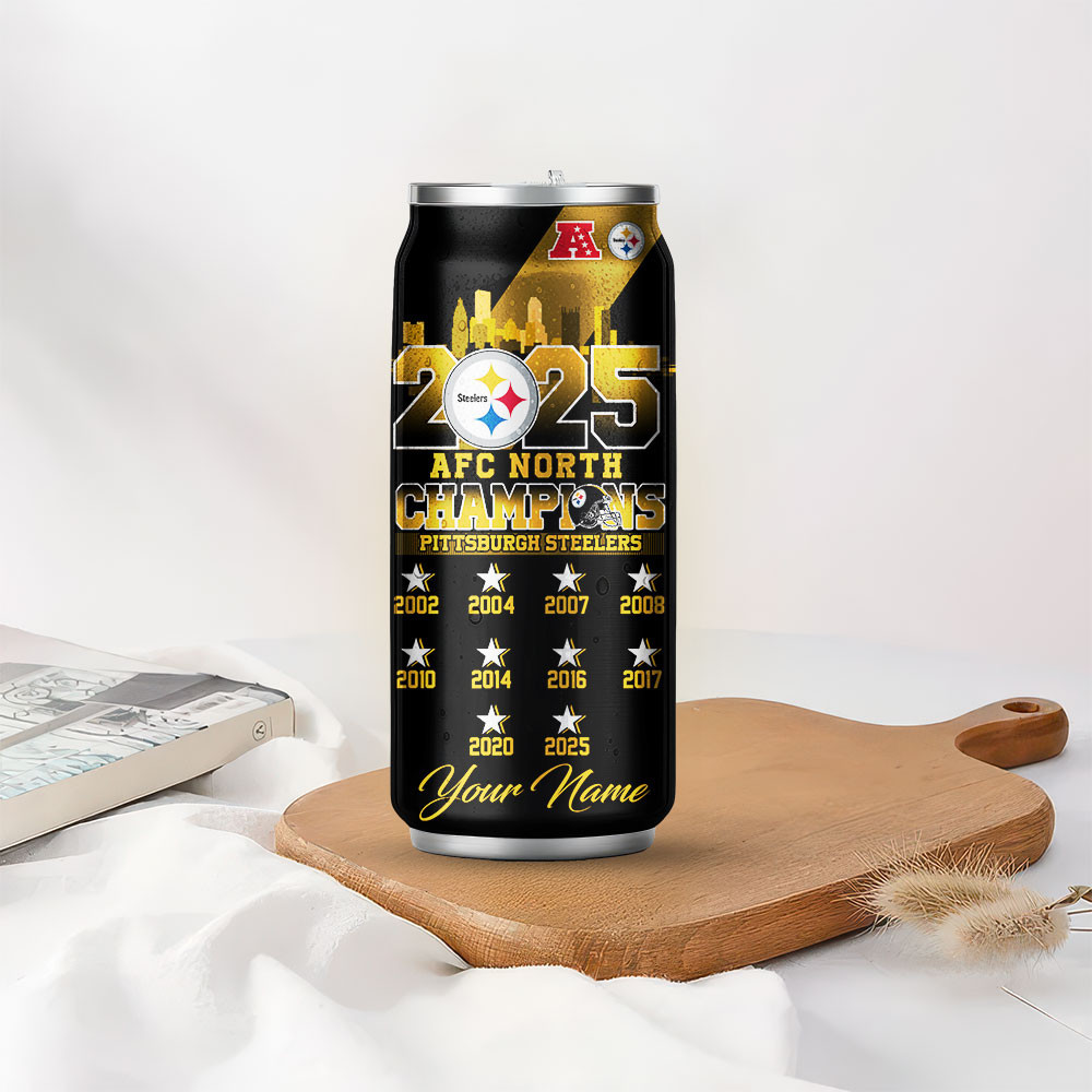 Pittsburgh Steelers | Premium NFL AFC North Champions Super Bowl Can Tumbler - Image 3