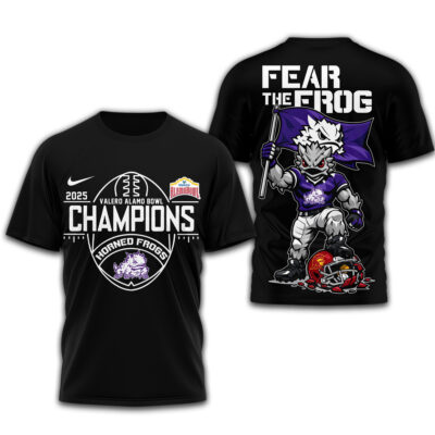 TCU Horned Frogs | Premium NCAA Valero Alamo Bowl Champions3D Shirt