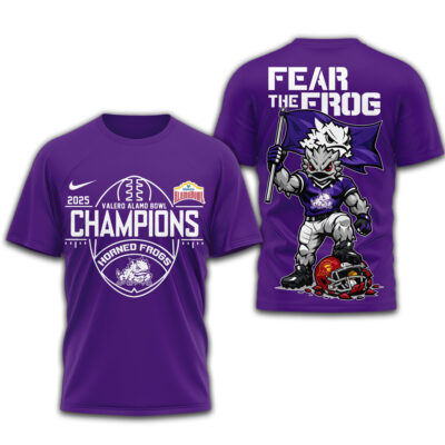 TCU Horned Frogs | Premium NCAA Valero Alamo Bowl Champions3D Shirt