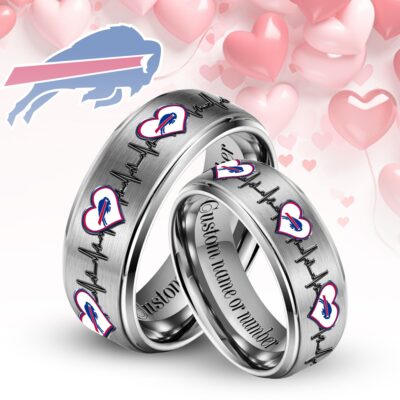 Buffalo Bills | Premium NFL Valentine Couple Silver Tungsten Ring