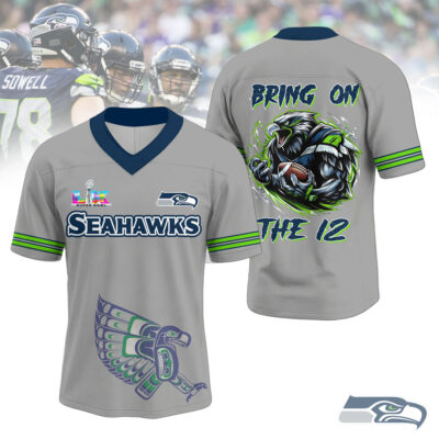 Supper Bowl - Seattle Seahawks | Premium V-neck Baseball Jersey HY