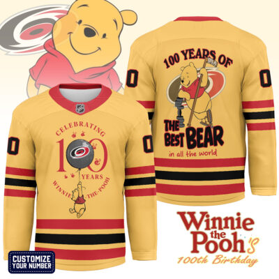Carolina Hurricanes | Premium NHL Winnie The Pooh 100th Anniversary Hockey Jersey
