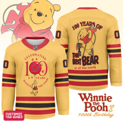 New Jersey Devils | Premium NHL Winnie The Pooh 100th Anniversary Hockey Jersey