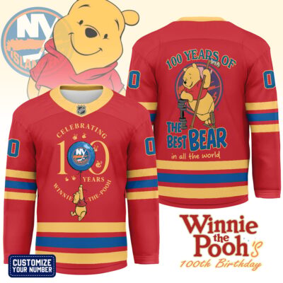 New York Islanders | Premium NHL Winnie The Pooh 100th Anniversary Hockey Jersey