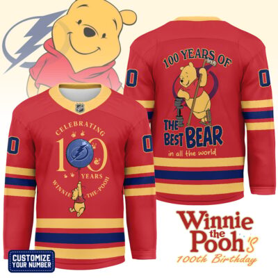 Tampa Bay Lightning | Premium NHL Winnie The Pooh 100th Anniversary Hockey Jersey