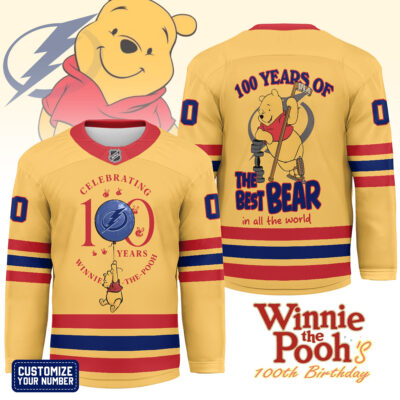 Tampa Bay Lightning | Premium NHL Winnie The Pooh 100th Anniversary Hockey Jersey