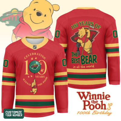Minnesota Wild | Premium NHL Winnie The Pooh 100th Anniversary Hockey Jersey