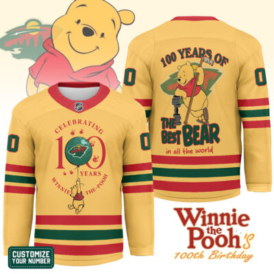Minnesota Wild | Premium NHL Winnie The Pooh 100th Anniversary Hockey Jersey