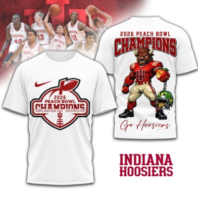 Indiana Hoosiers | Premium NCAA 2026 Peach Bowl Champions 3D Shirt