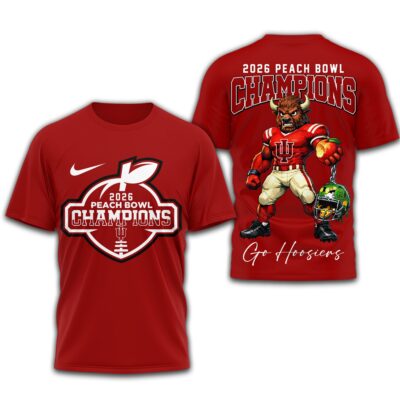 Indiana Hoosiers | Premium NCAA 2026 Peach Bowl Champions 3D Shirt