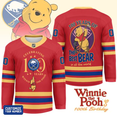 Buffalo Sabres | Premium NHL Winnie The Pooh 100th Anniversary Hockey Jersey