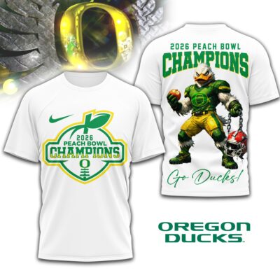 Oregon Ducks | Premium NCAA 2026 Peach Bowl Champions 3D Shirt