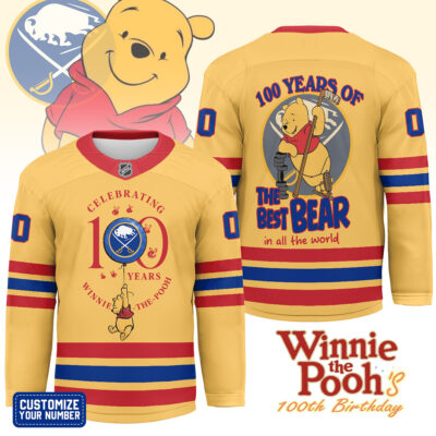 Buffalo Sabres | Premium NHL Winnie The Pooh 100th Anniversary Hockey Jersey