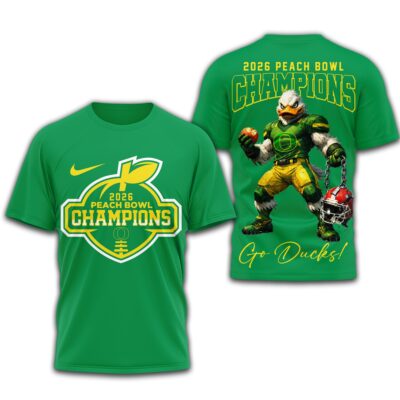 Oregon Ducks | Premium NCAA 2026 Peach Bowl Champions 3D Shirt