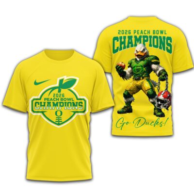 Oregon Ducks | Premium NCAA 2026 Peach Bowl Champions 3D Shirt