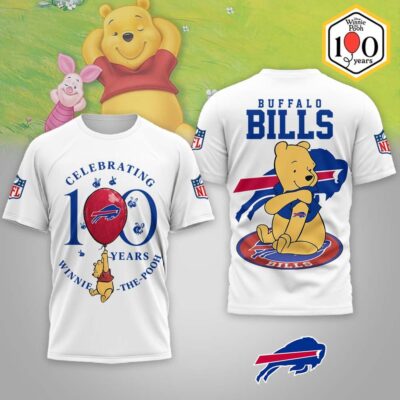 Buffalo Bills | Premium NFL Winnie The Pooh 100th Anniversary 3D Shirt