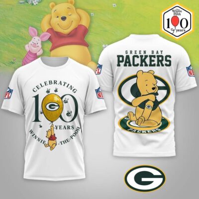 Green Bay Packers | Premium NFL Winnie The Pooh 100th Anniversary 3D Shirt