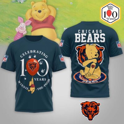 Chicago Bears | Premium NFL Winnie The Pooh 100th Anniversary 3D Shirt
