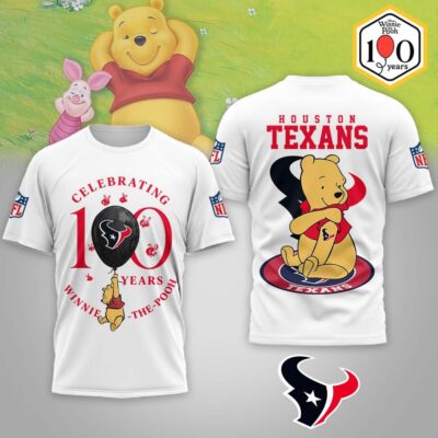 Houston Texans | Premium NFL Winnie The Pooh 100th Anniversary 3D Shirt