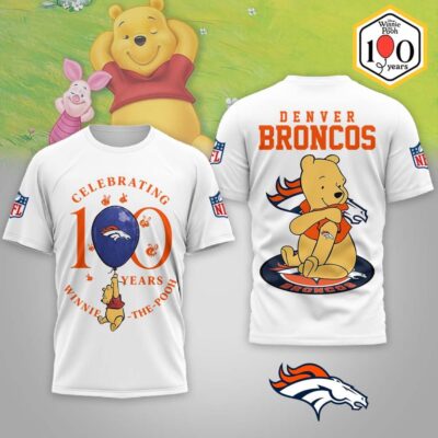Denver Broncos | Premium NFL Winnie The Pooh 100th Anniversary 3D Shirt