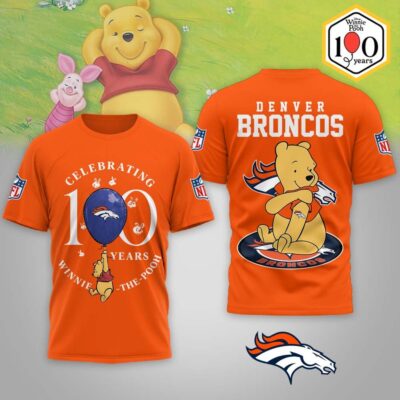 Denver Broncos | Premium NFL Winnie The Pooh 100th Anniversary 3D Shirt