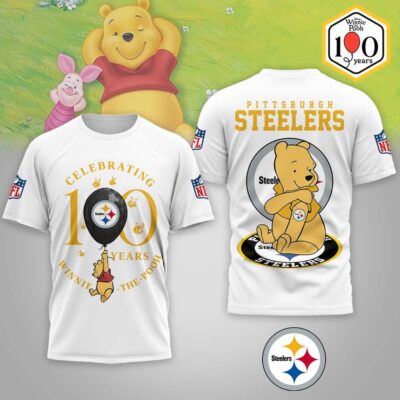 Pittsburgh Steelers | Premium NFL Winnie The Pooh 100th Anniversary 3D Shirt