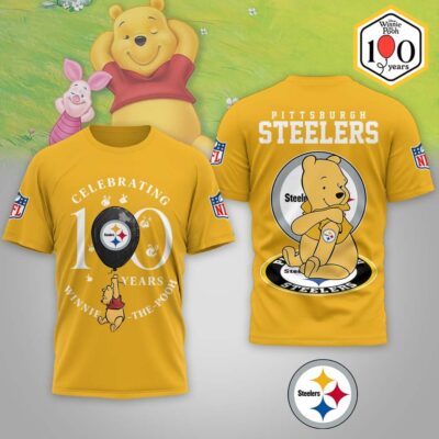 Pittsburgh Steelers | Premium NFL Winnie The Pooh 100th Anniversary 3D Shirt