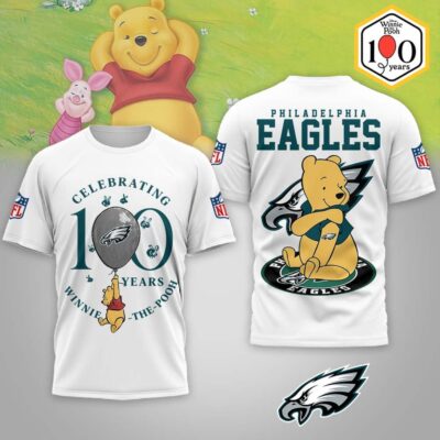 Philadelphia Eagles | Premium NFL Winnie The Pooh 100th Anniversary 3D Shirt