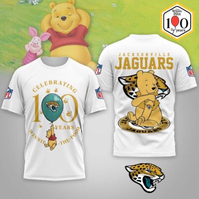 Jacksonville Jaguars | Premium NFL Winnie The Pooh 100th Anniversary 3D Shirt