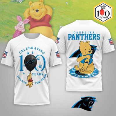 Carolina Panthers | Premium NFL Winnie The Pooh 100th Anniversary 3D Shirt