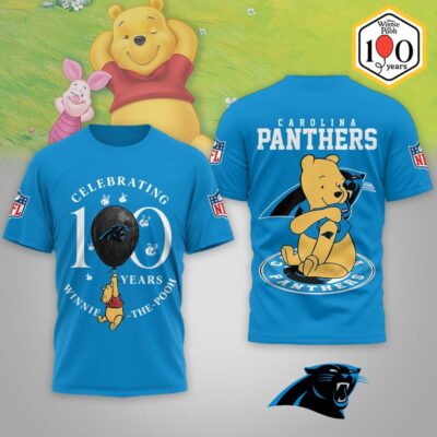 Carolina Panthers | Premium NFL Winnie The Pooh 100th Anniversary 3D Shirt