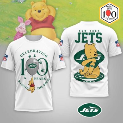 New York Jets | Premium NFL Winnie The Pooh 100th Anniversary 3D Shirt