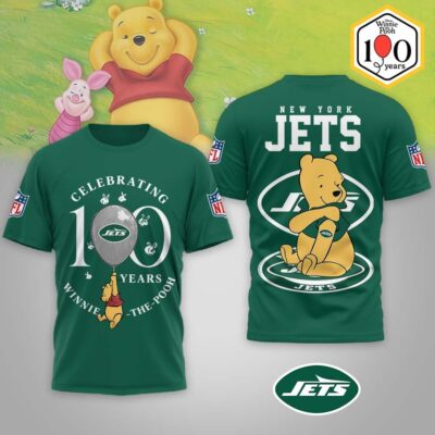 New York Jets | Premium NFL Winnie The Pooh 100th Anniversary 3D Shirt