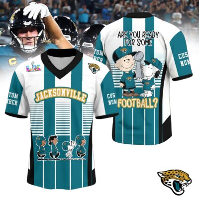 Jacksonville Jaguars | Premium Super Bowl x Peanut V-neck Baseball Jersey - XL