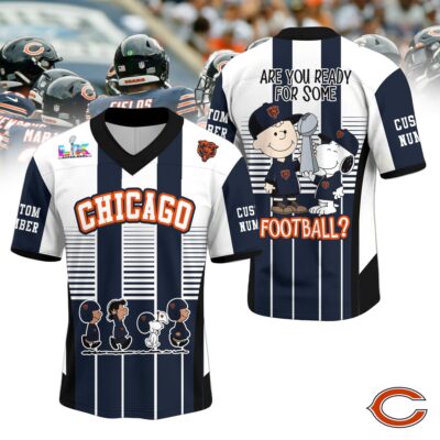 Chicago Bears | Premium Super Bowl x Peanut V-neck Baseball Jersey - 4XL