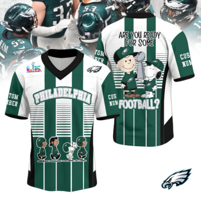 Philadelphia Eagles | Premium Super Bowl x Peanut V-neck Baseball Jersey