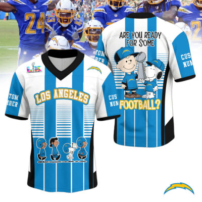 Los Angeles Chargers | Premium Super Bowl x Peanut V-neck Baseball Jersey - XL