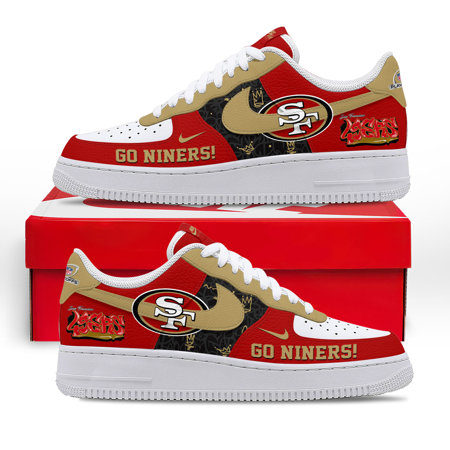 San Francisco 49ers | Premium NFL Playoffs 2025-26 AF1 Shoes - Image 2