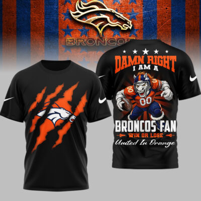 Denver Broncos | Premium NFL United in Orange 3D Shirt