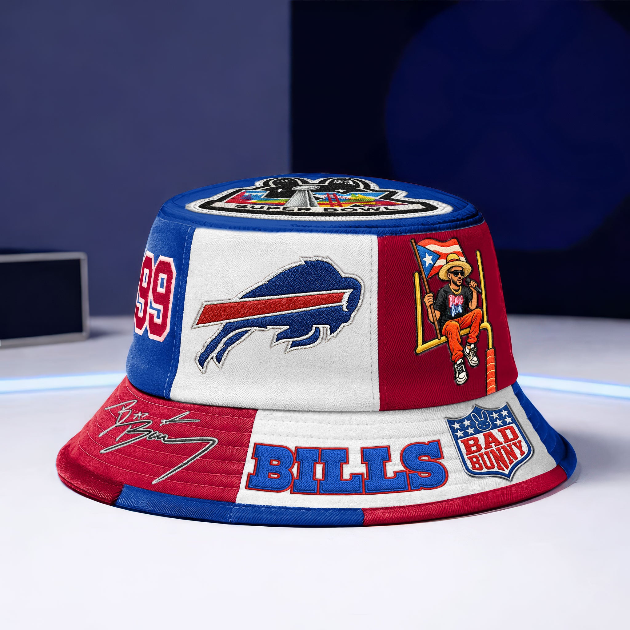 Buffalo Bills | Premium Bad Bunny x Super Bowl 2026 Bucket Hat - Image 2