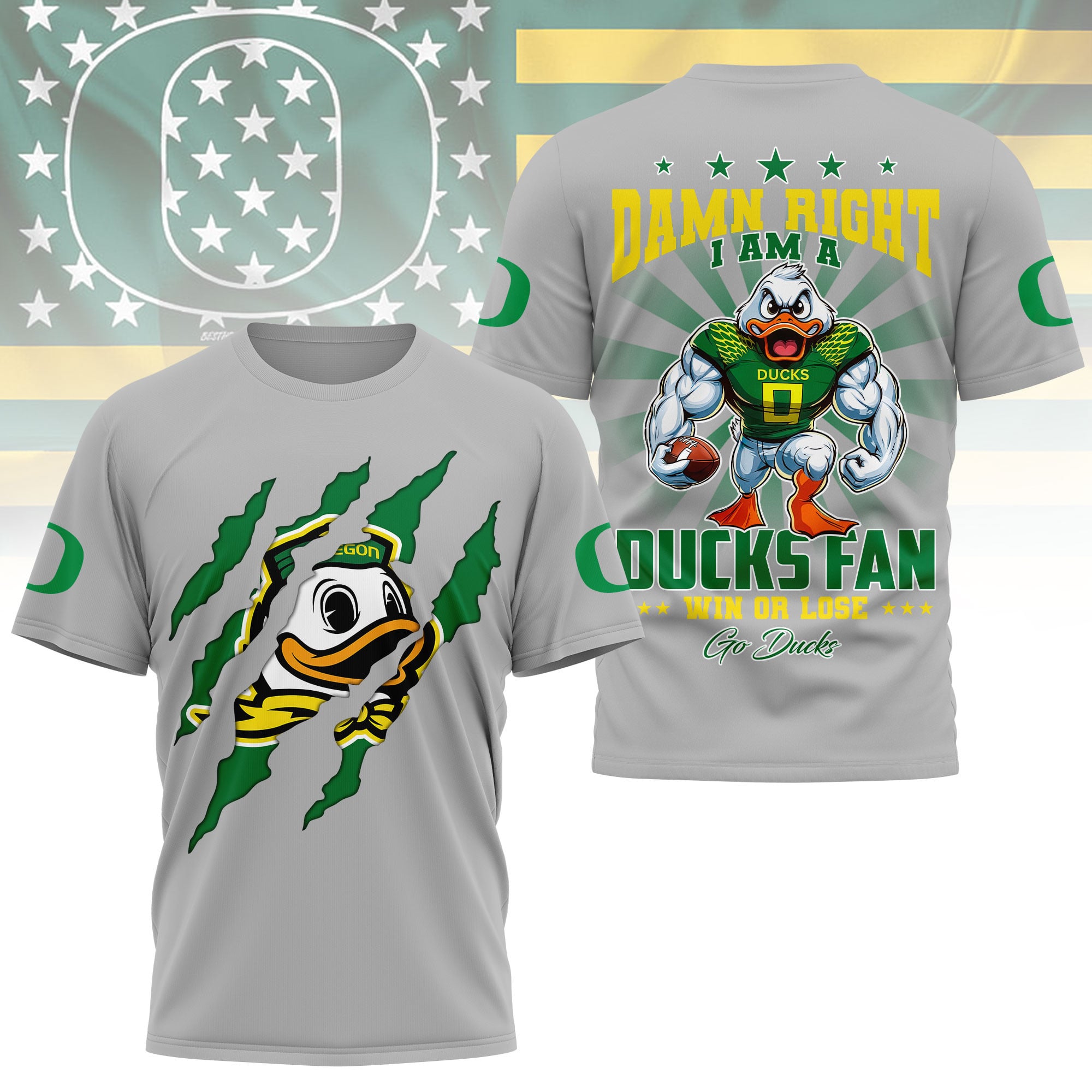 Oregon Ducks | Premium NCAA Go Ducks 3D Shirt - Image 3