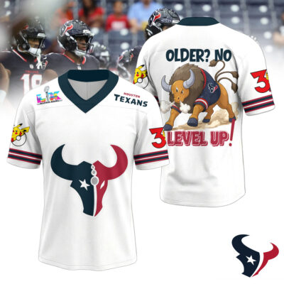 Houston Texans | Premium Super Bowl x Pokemon 30th Anniversary V-neck Baseball Jersey HY - 4XL