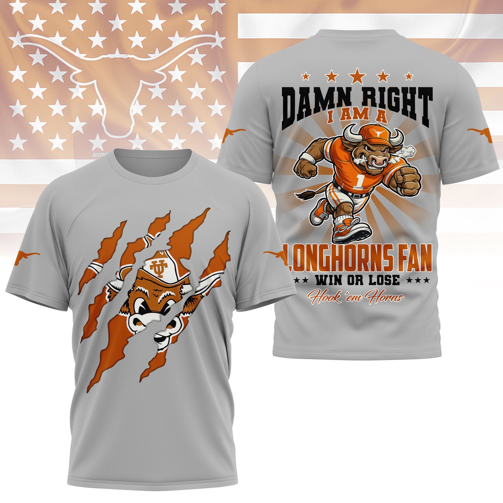 Texas Longhorns | Premium NCAA Forever Fan 3D Shirt - Image 3