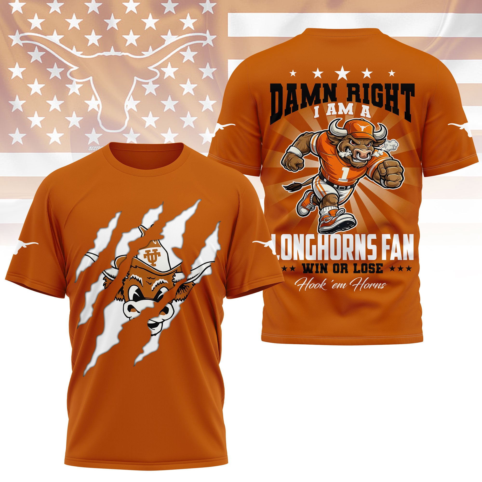 Texas Longhorns | Premium NCAA Forever Fan 3D Shirt - Image 4