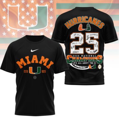 Miami Hurricanes | Premium NCAA 2026 CFP National Champions 3D Shirt