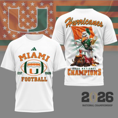 Miami Hurricanes | Premium NCAA 2026 CFP National Champions 3D Shirt