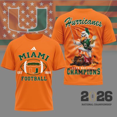 Miami Hurricanes | Premium NCAA 2026 CFP National Champions 3D Shirt
